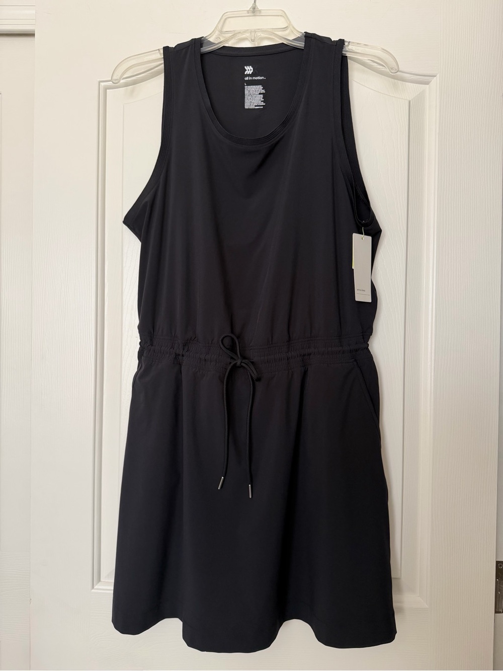 All in Motion Active/Travel Sleeveless Drawstring Waist Dress with Pockets